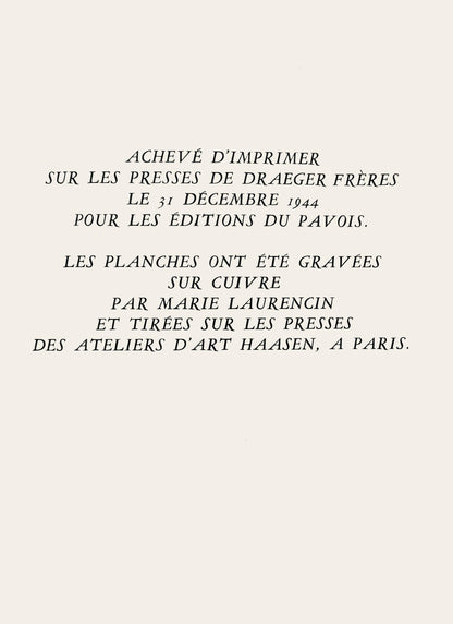 Marie Laurencin, Composition, Antars, Etching