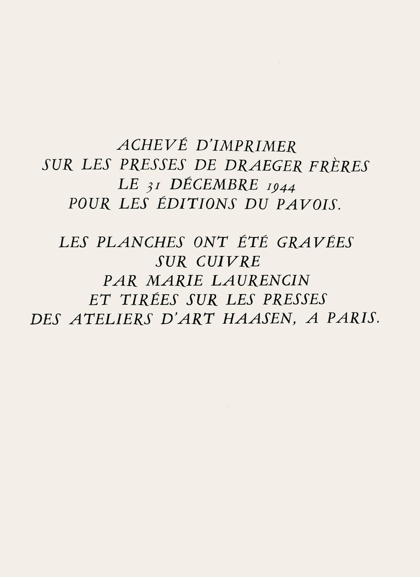 Marie Laurencin, Composition, Antars, Etching