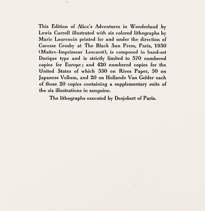 Marie Laurencin, Composition, Alice'S Adventures In Wonderland, Lithograph