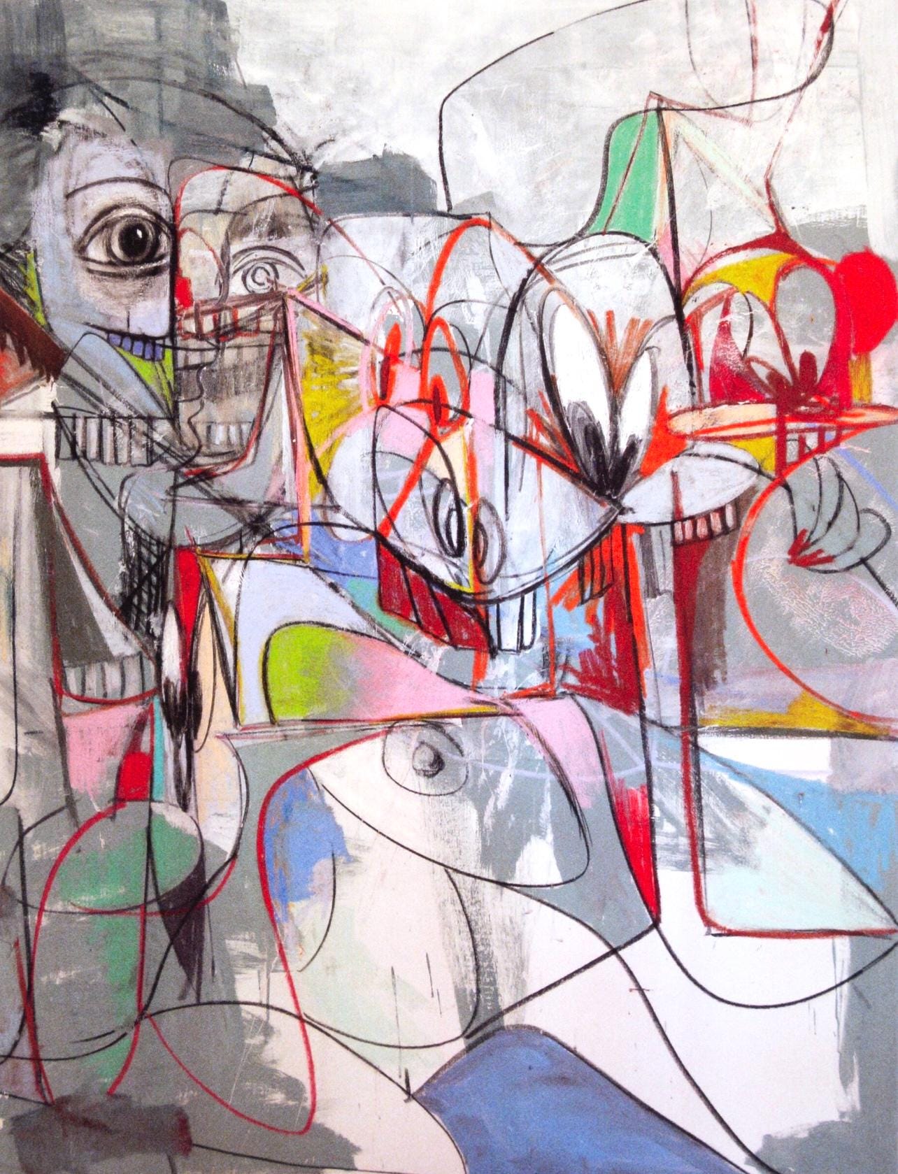 George Condo, Conversations, Drawing Paintings, Four Color Process Print