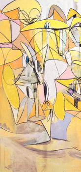 George Condo, Pink And Yellow Sweep, Drawing Paintings, Four Color Process Print