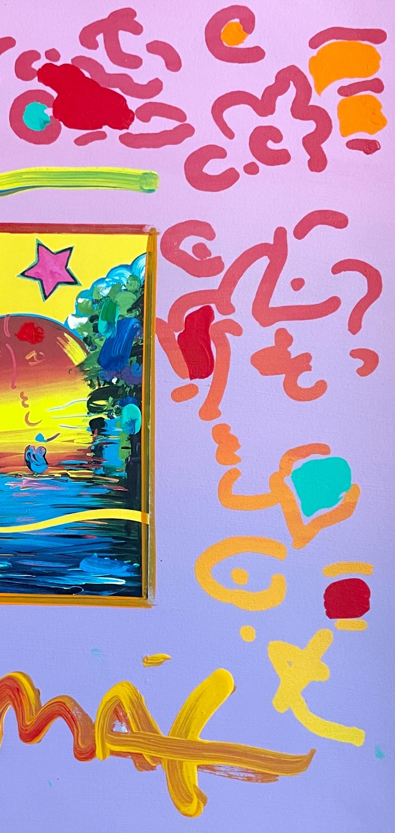 Peter Max, Better World, Hand Signed, Mixed Media Acrylic And Lithograph Painting