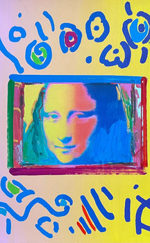 Peter Max, Mona Lisa, Hand Signed, Mixed Media Acrylic And Lithograph Painting