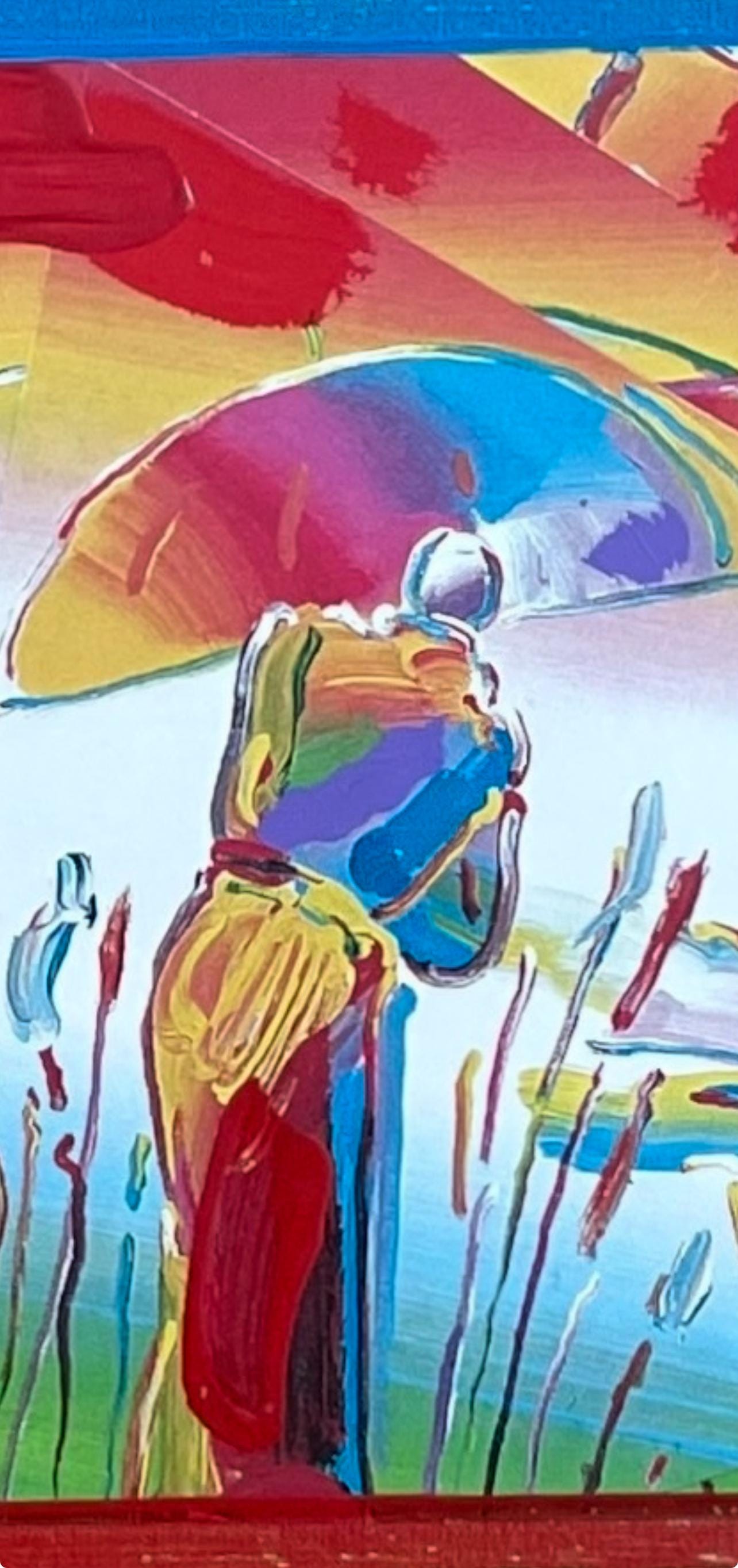 Peter Max, Two Sages, Hand Signed, Mixed Media Acrylic And Lithograph Painting