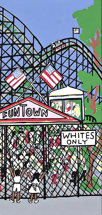 Faith Ringgold, For Whites Only, Letter From Birmingham City Jail, Silkscreen
