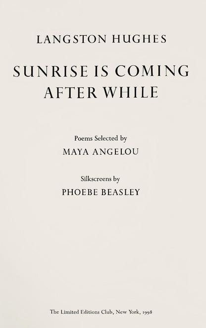 Phoebe Beasley, Mother To Son, Sunrise Is Coming After While, Silkscreen