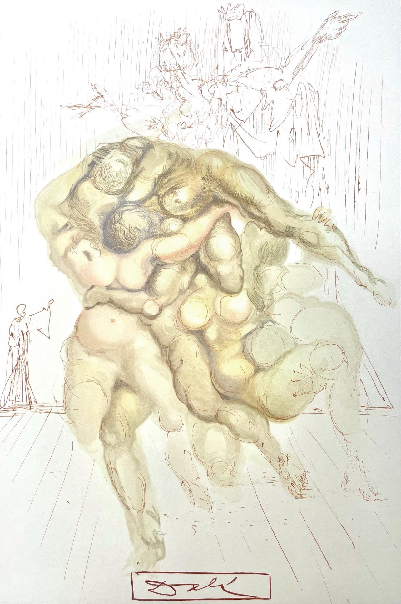 Salvador Dali, Hlle Viii (Field 189-200; Michler/Lpsinger 1039-1138), Die Gttliche Komdie, Signed,