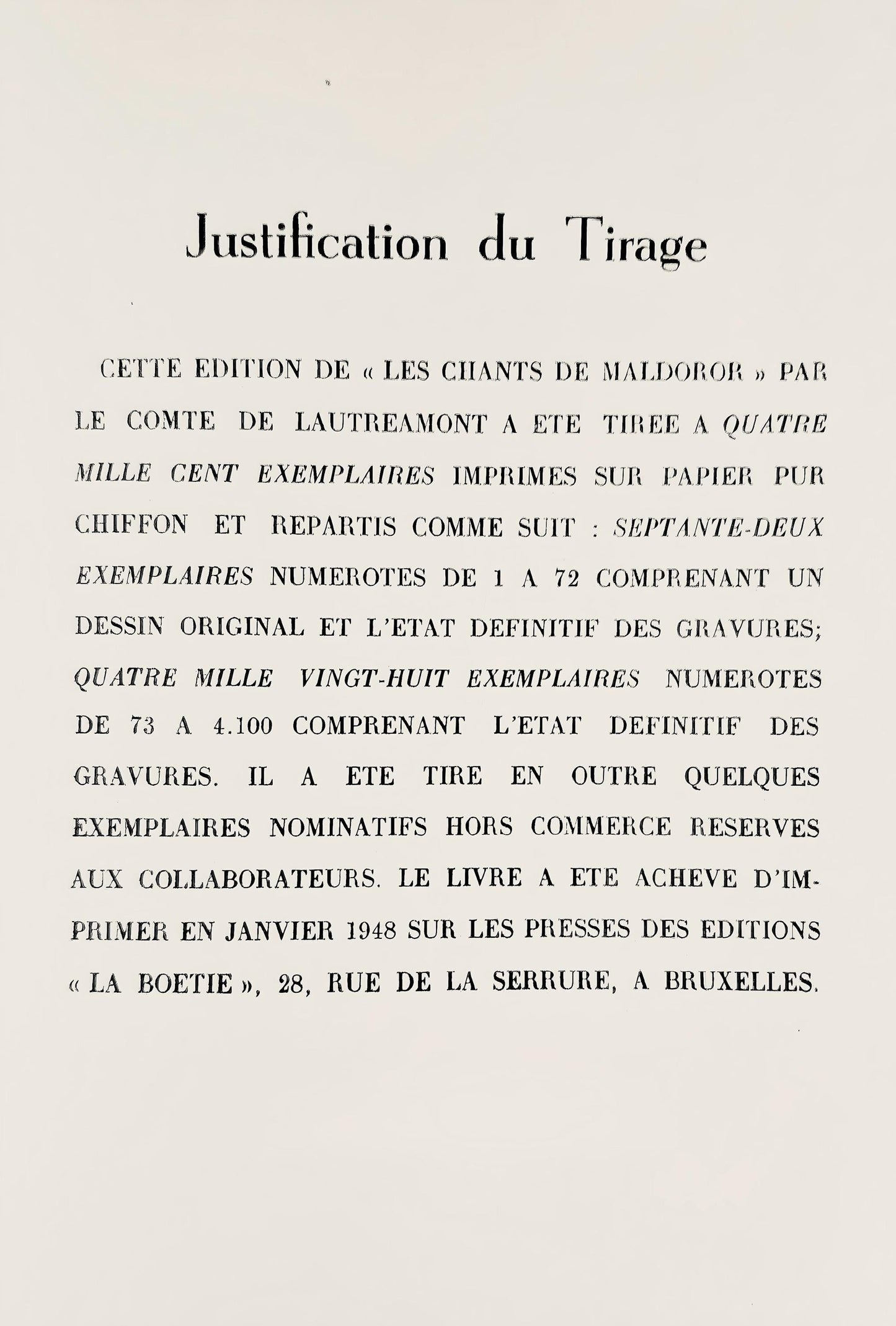 Ren Magritte, Composition, Les Chants De Maldoror, Lithograph