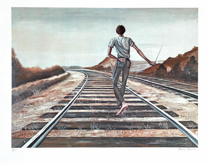 Ernie Barnes, Destination Unknown, Lithograph