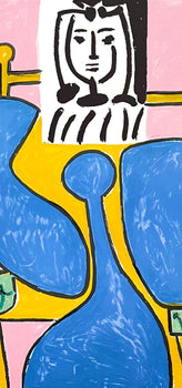 Pablo Picasso, Femme Assise La Robe Bleue, Marina Picasso Collection, Official Lithograph