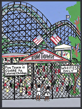 Faith Ringgold, For Whites Only, Letter From Birmingham City Jail, Silkscreen