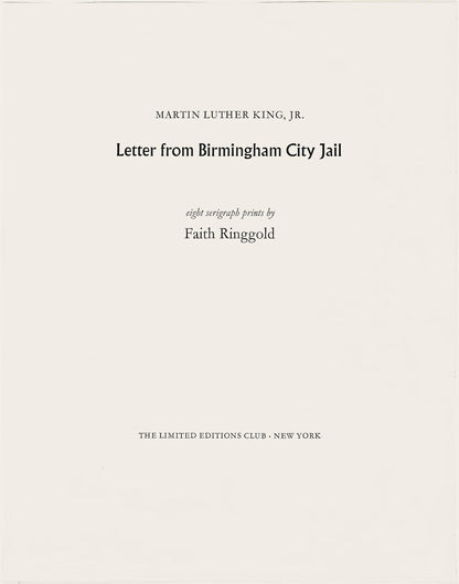 Faith Ringgold, For Whites Only, Letter From Birmingham City Jail, Silkscreen