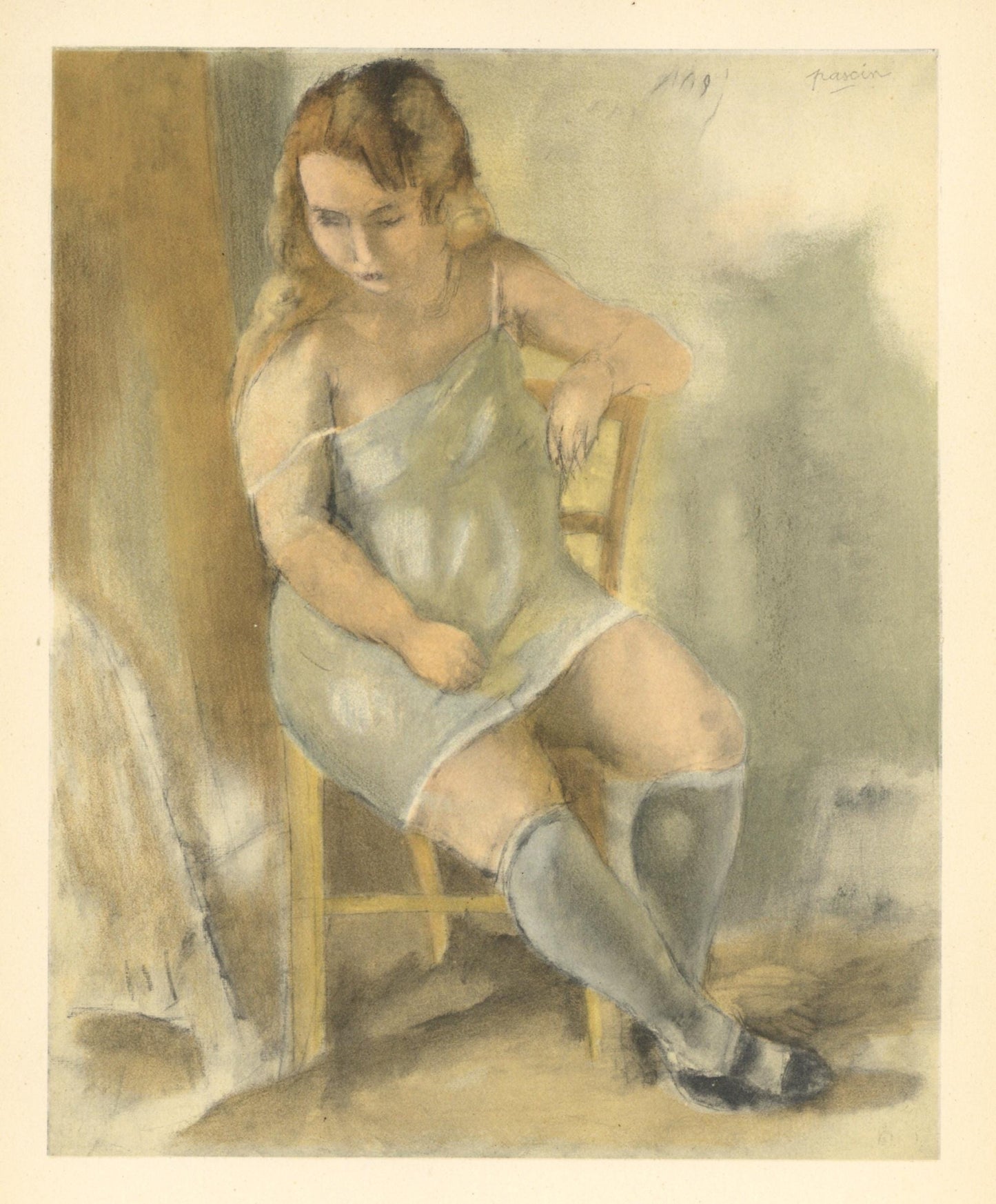 Jules Pascin, Marcelle La Chemise Bleue, Pascin, Lithograph
