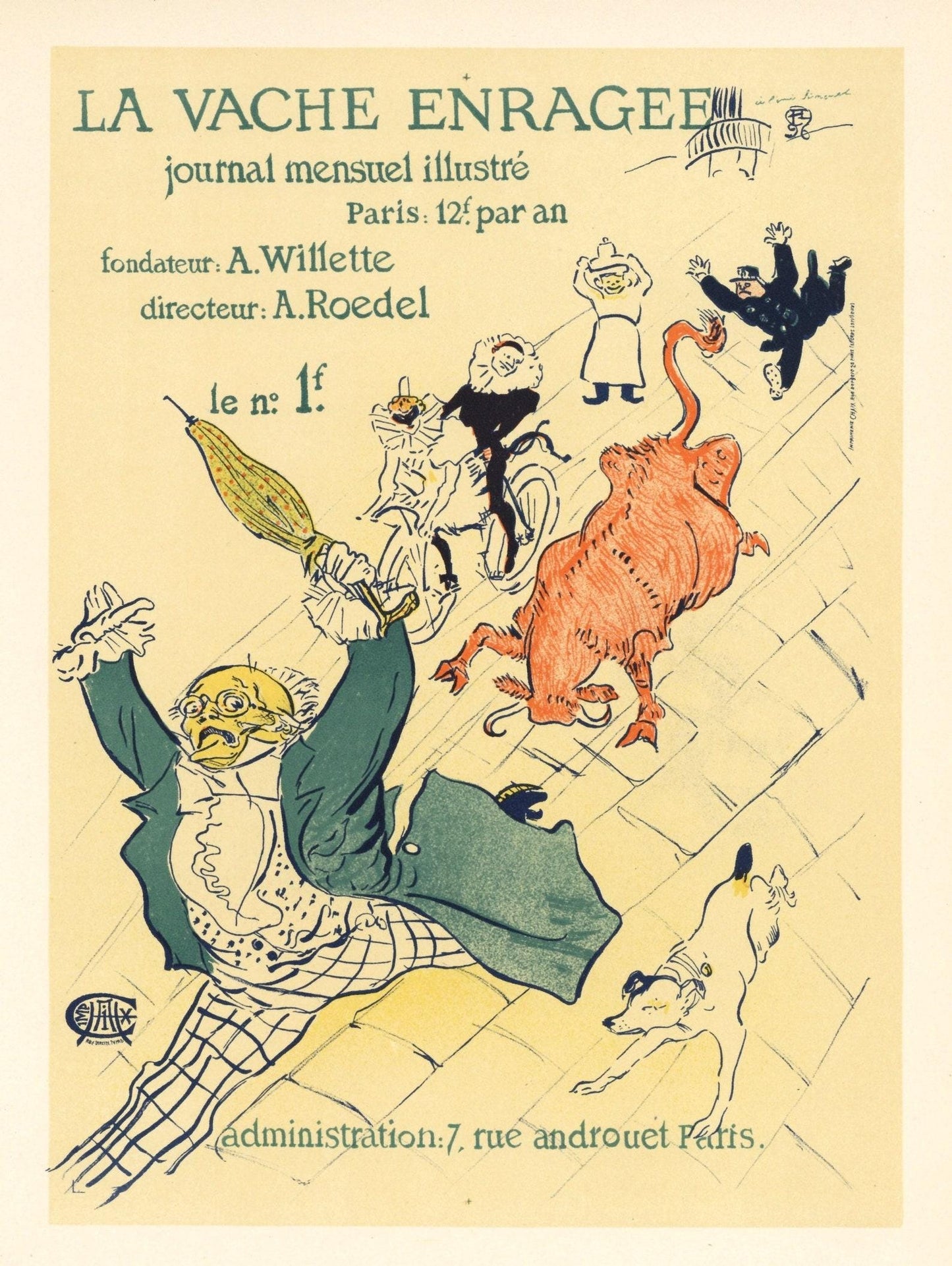 Henri De Toulouse-Lautrec, La Vache Enrage, Les Affiches De Toulouse-Lautrec, Lithograph