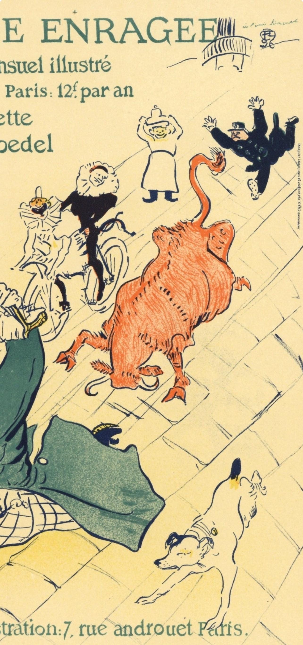 Henri De Toulouse-Lautrec, La Vache Enrage, Les Affiches De Toulouse-Lautrec, Lithograph