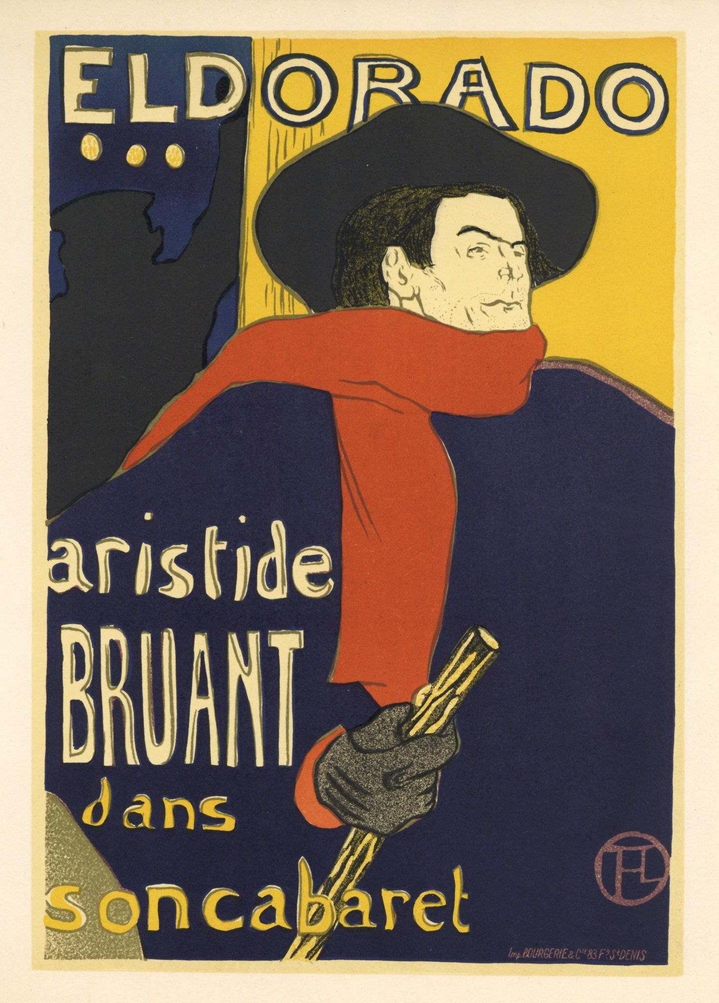 Henri De Toulouse-Lautrec, Aristide Bruant, Eldorado, Les Affiches De Toulouse-Lautrec, Lithograph
