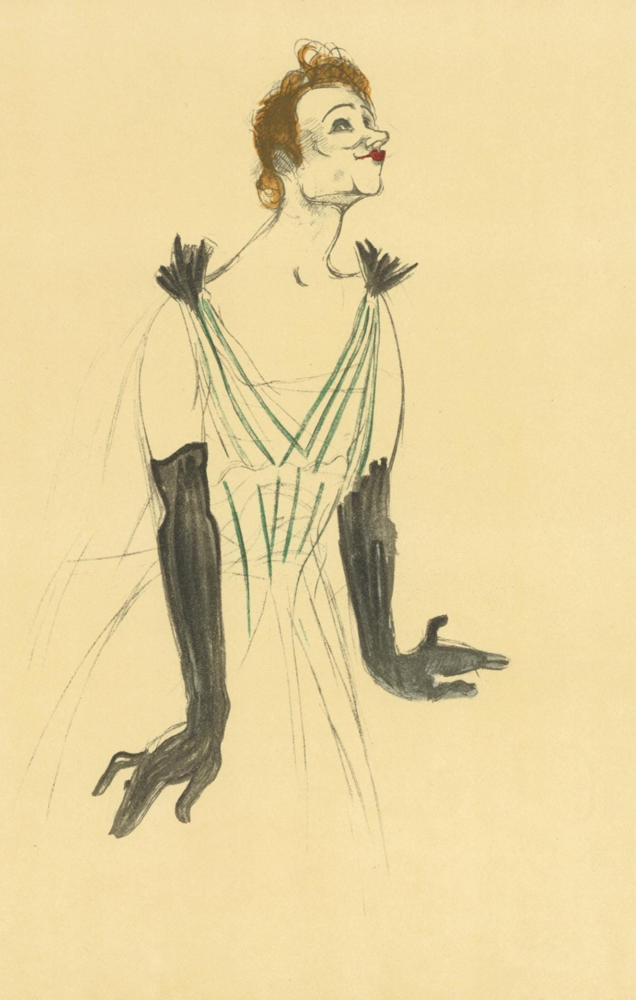 Henri De Toulouse-Lautrec, Yvette Guilbert, Les Affiches De Toulouse-Lautrec, Lithograph