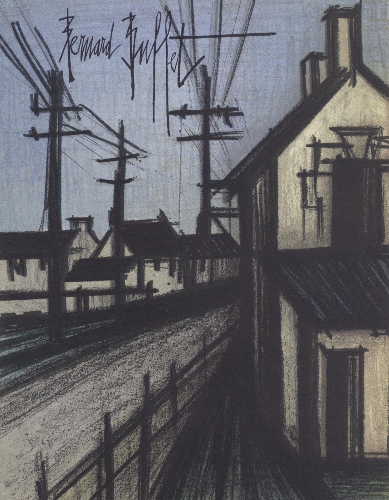 Bernard Buffet, La Route Du Village, Lithographs 1952-1966, Lithograph