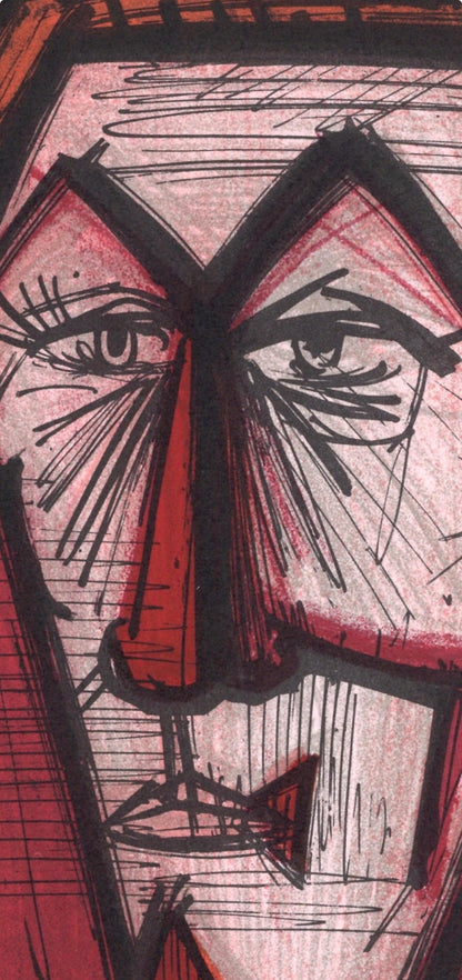 Bernard Buffet, Le Clown Au Fond Rouge, Lithographs 1952-1966, Lithograph