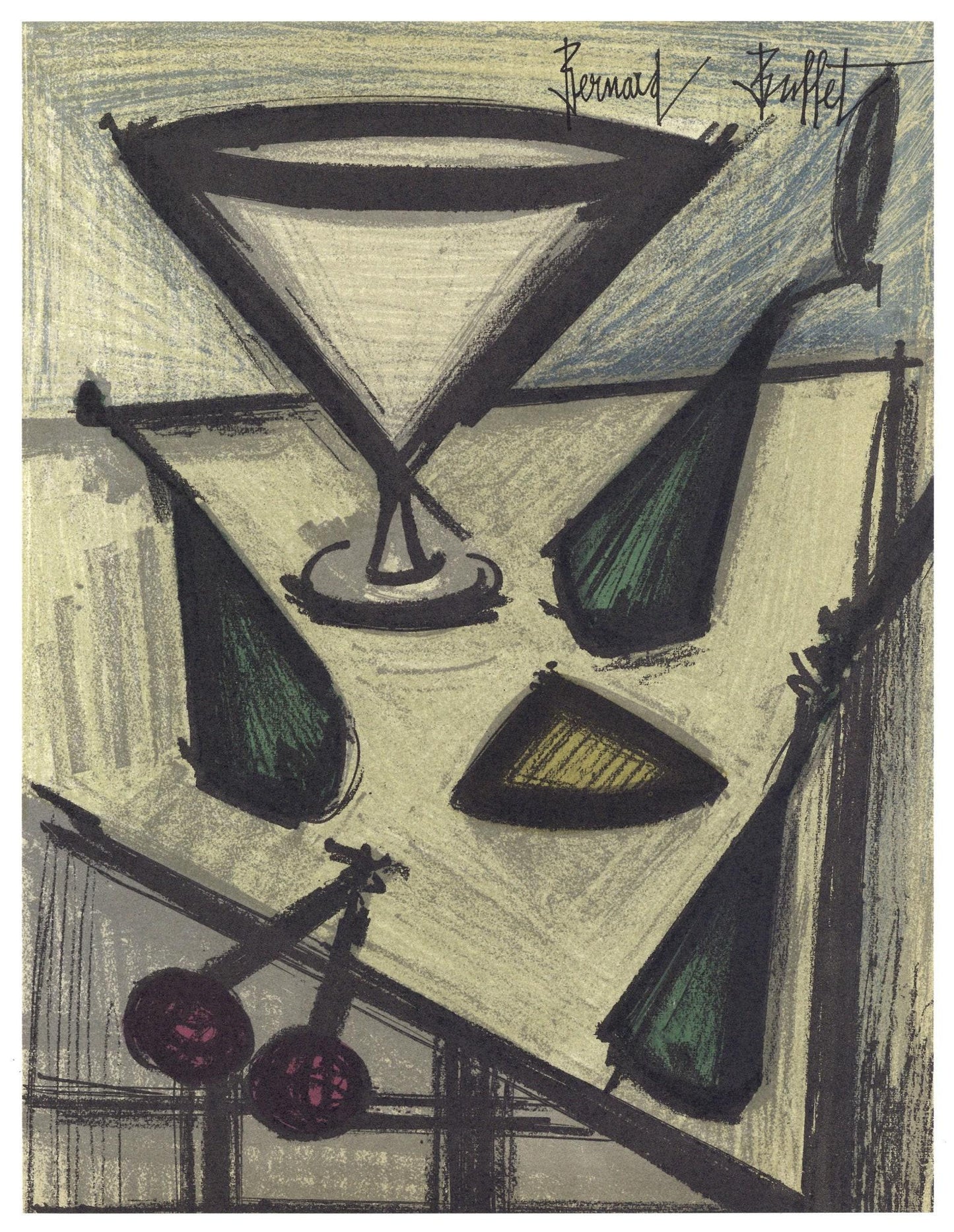 Bernard Buffet, Nature Morte Aux Fruits, Lithographs 1952-1966, Lithograph