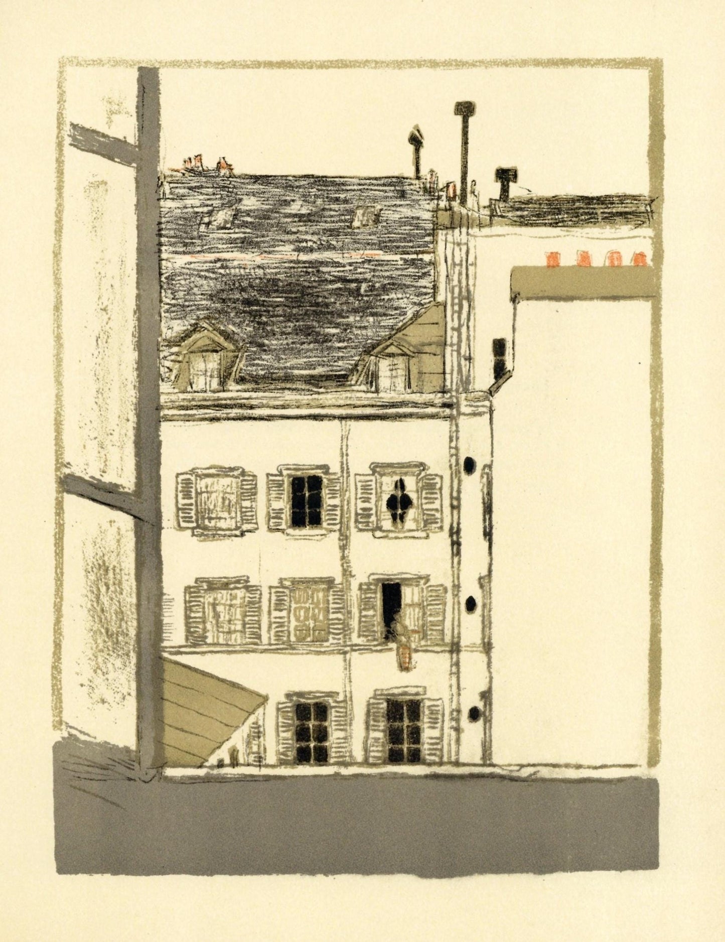 Lithograph - Pierre Bonnard - Maison dans la cour - Bonnard Lithographe