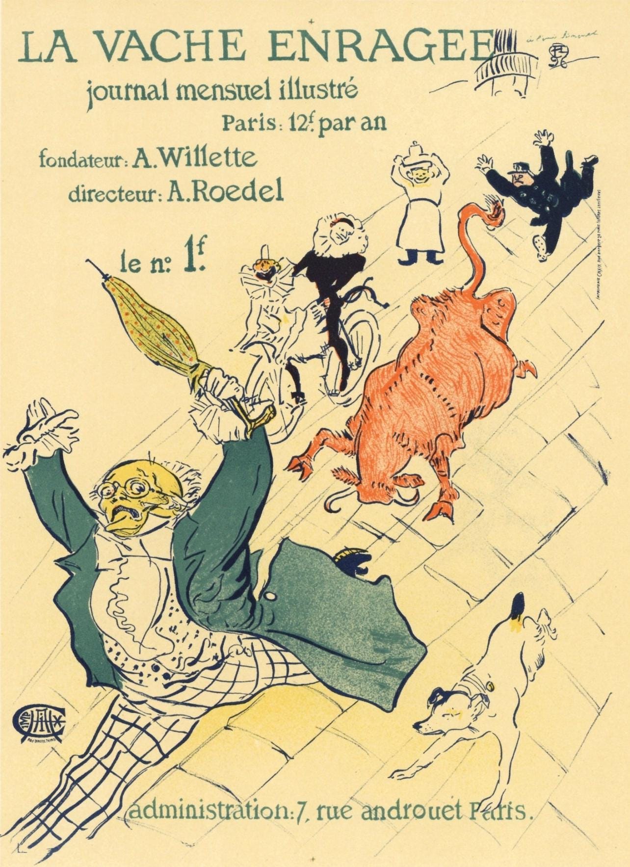 Henri De Toulouse-Lautrec, La Vache Enrage, Les Affiches De Toulouse-Lautrec, Lithograph