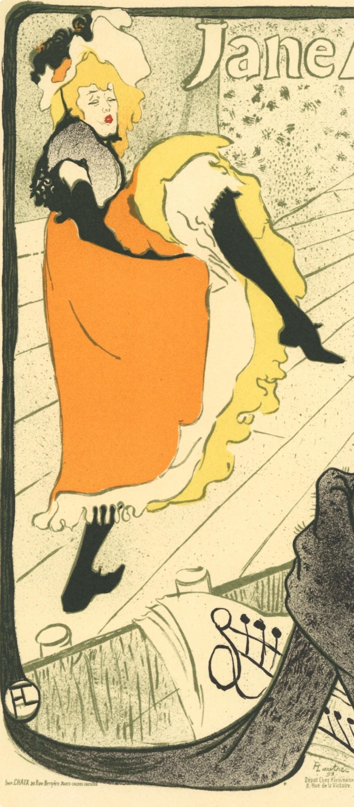 Henri De Toulouse-Lautrec, Jane Avril, Les Affiches De Toulouse-Lautrec, Lithograph