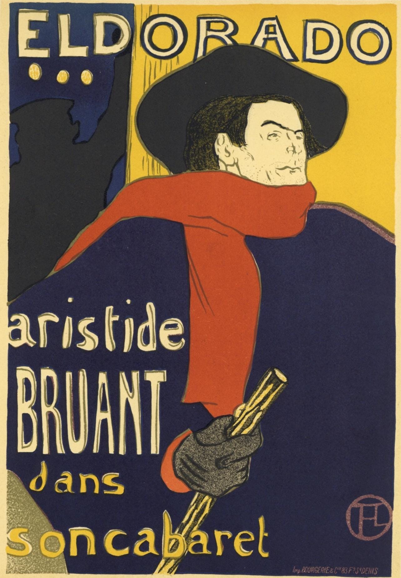 Henri De Toulouse-Lautrec, Aristide Bruant, Eldorado, Les Affiches De Toulouse-Lautrec, Lithograph
