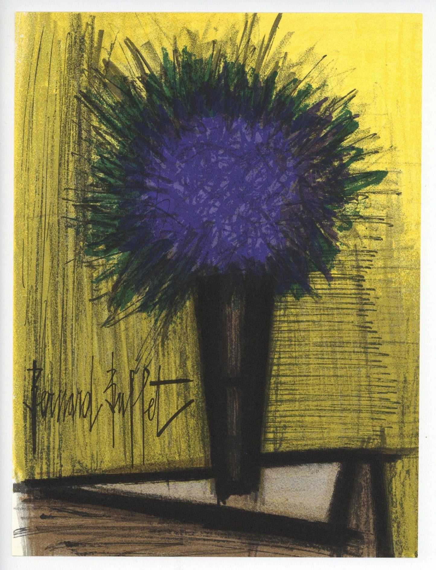 Bernard Buffet, Le Bouquet Violet, Lithographs 1952-1966, Lithograph