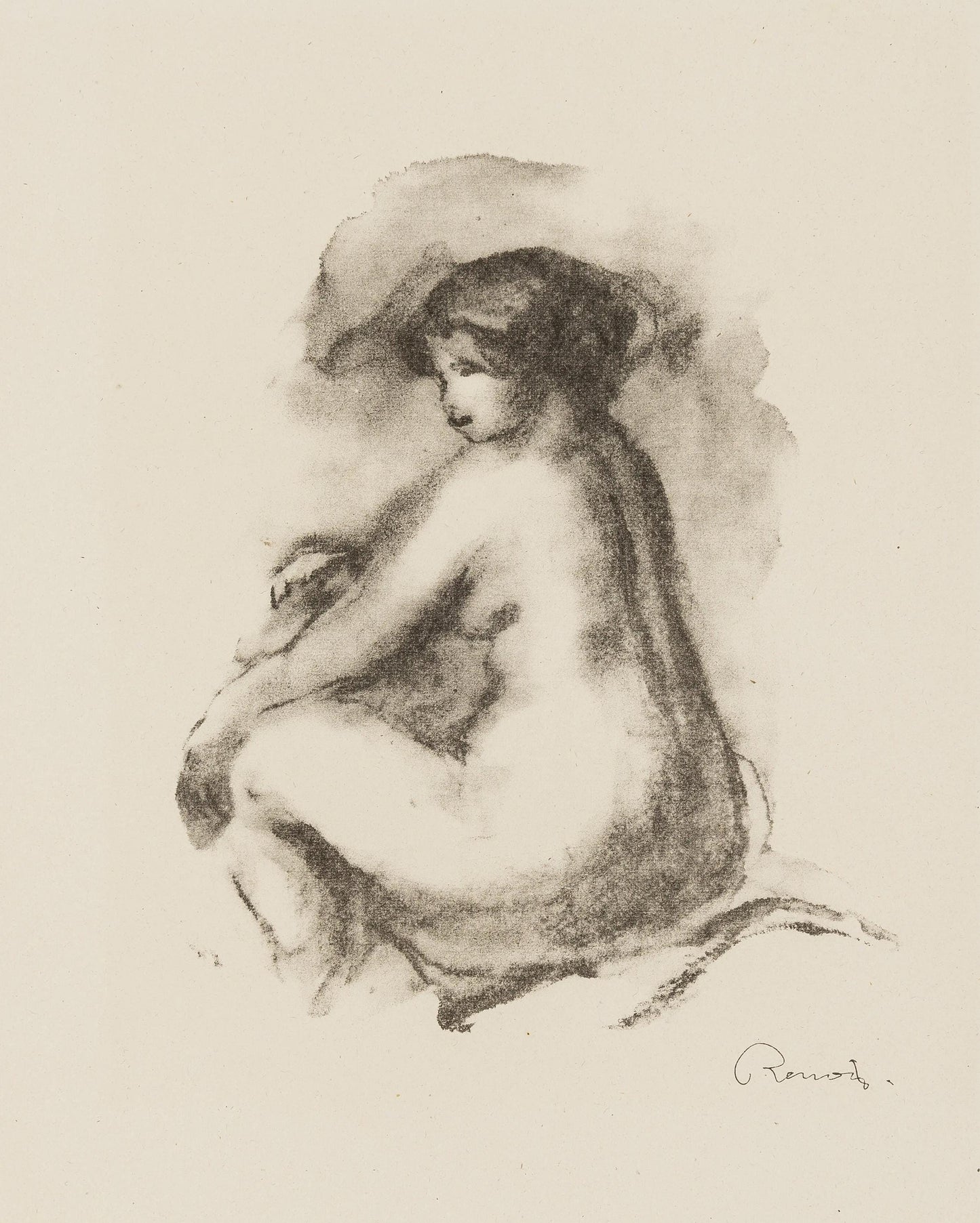 Pierre-Auguste Renoir, Femme Nue Assisse, Lithograph