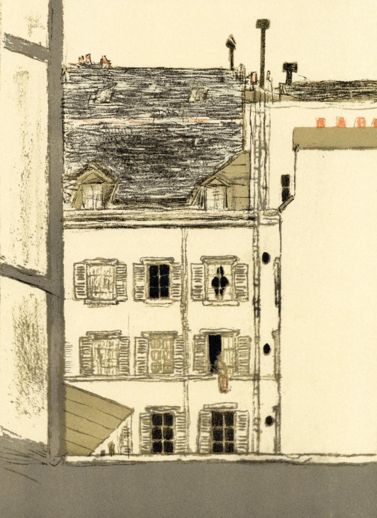 Lithograph - Pierre Bonnard - Maison dans la cour - Bonnard Lithographe