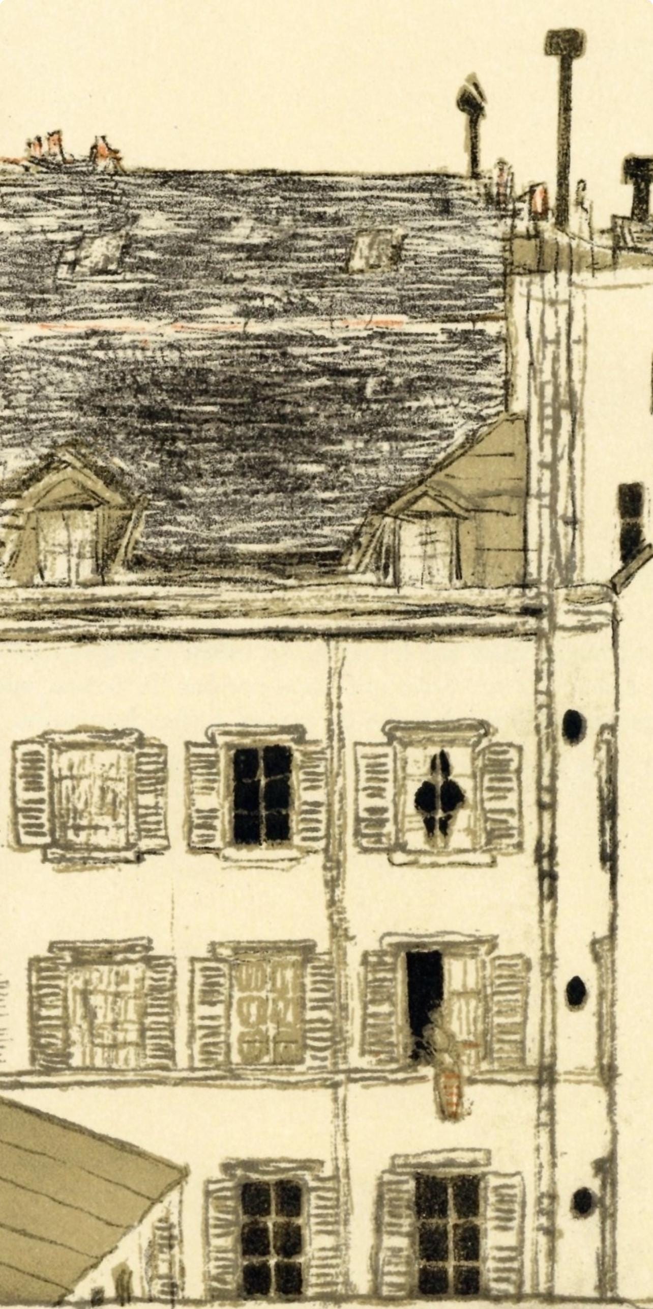 Lithograph - Pierre Bonnard - Maison dans la cour - Bonnard Lithographe