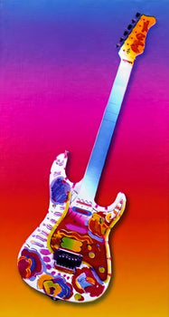 Peter Max, Rock N' Roll Guitar Ii, Hand Signed, Official Lithograph