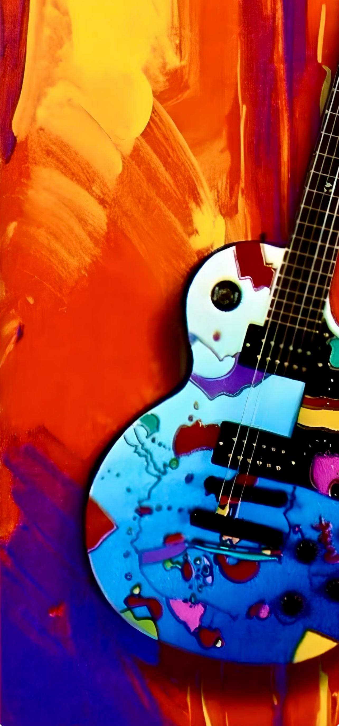 Peter Max, Rock N' Roll Guitar Iii, Hand Signed, Official Lithograph