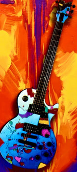 Peter Max, Rock N' Roll Guitar Iii, Hand Signed, Official Lithograph
