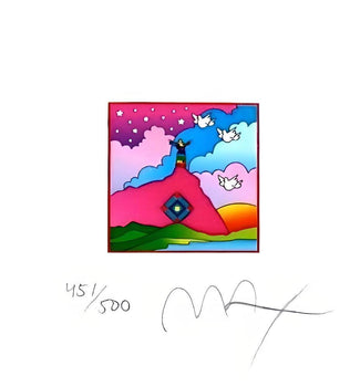 Peter Max, Sage On Mountain, Hand Signed, Official Lithograph