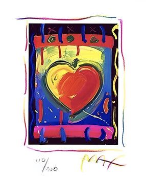 Peter Max, Heart Series V, Hand Signed, Official Lithograph