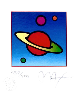 Peter Max, Cosmic Saturn, Hand Signed, Official Lithograph