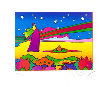 Peter Max, Two Cosmic Sages, Ver. Ii, Hand Signed, Official Lithograph