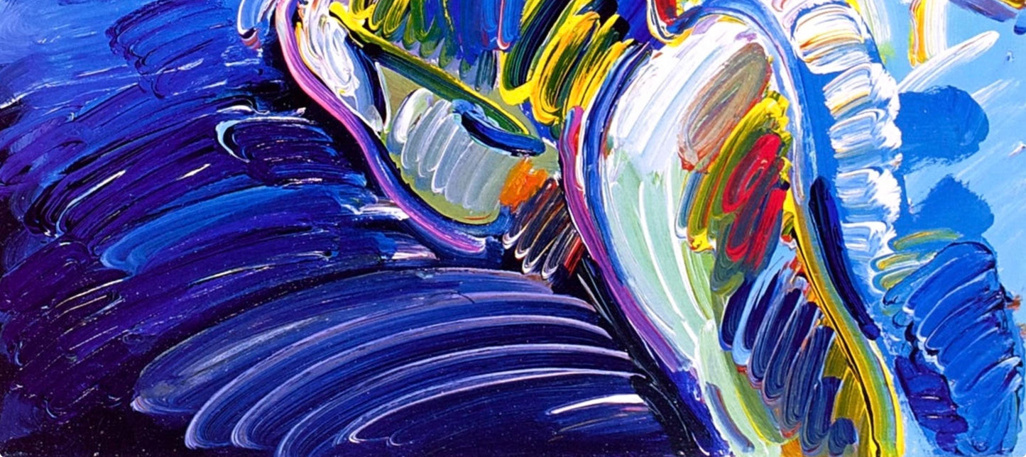 Peter Max, Abstract Figure With Umbrella, Hand Signed, Official Lithograph