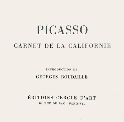 Picasso Pablo, 101 Cramer Composition Carnet La Californie Collotype