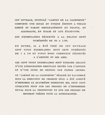 Picasso Pablo, 101 Cramer Composition Carnet La Californie Collotype