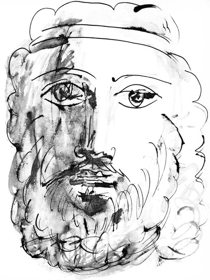 Pablo Picasso, Visage D'Homme Au Bandeau (Cramer 84; Johnson/Stein 77), 40 Dessins De Picasso En