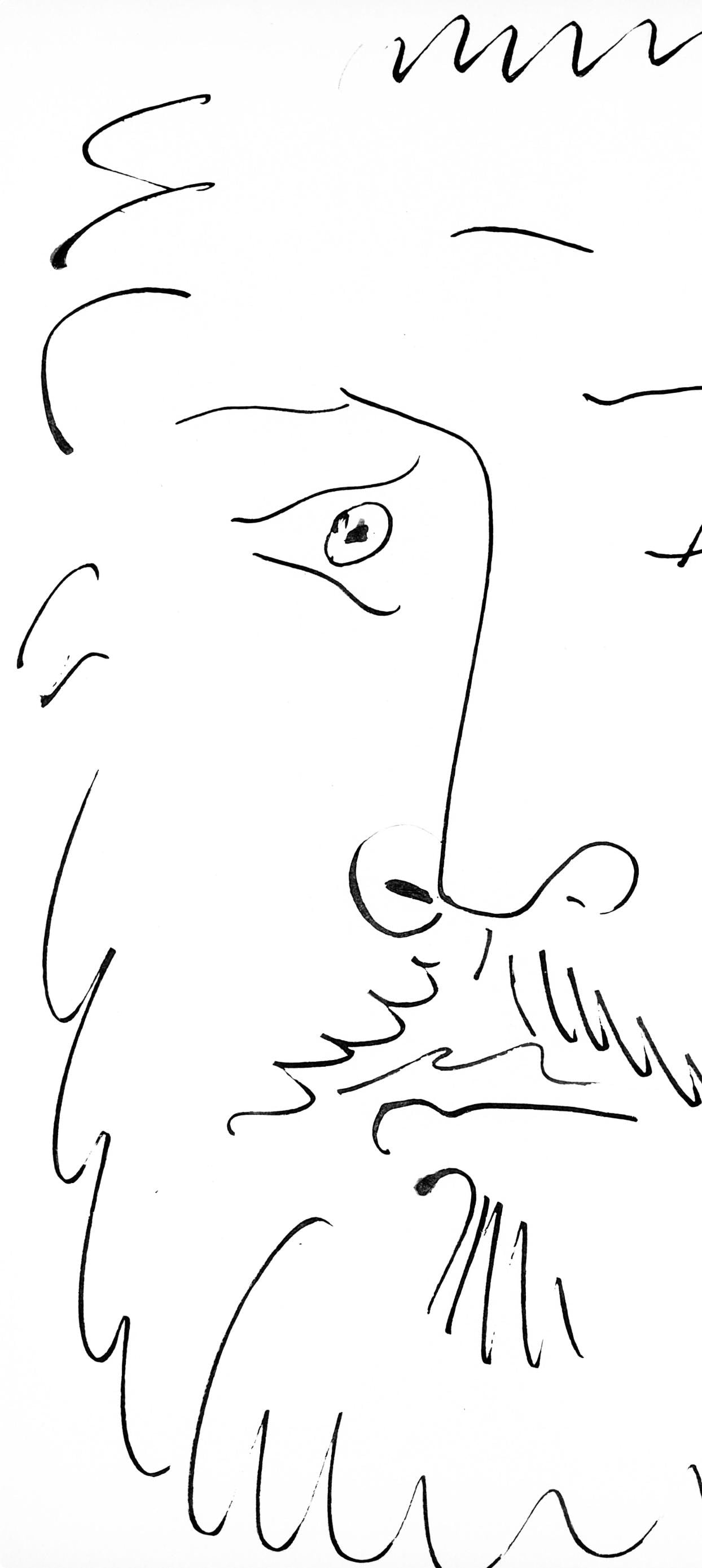 Pablo Picasso, Visage D'Homme Barbu, De Face (Cramer 84; Johnson/S. 77), 40 Dessins De Picasso En