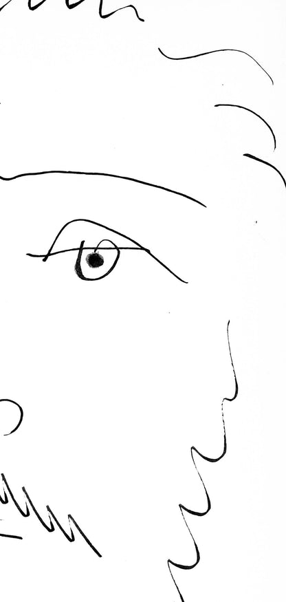 Pablo Picasso, Visage D'Homme Barbu, De Face (Cramer 84; Johnson/S. 77), 40 Dessins De Picasso En