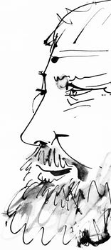 Pablo Picasso, Profil Gauche De Vieil Homme, Trait Et Lavis (Cramer 84; Johnson/Stein 77), Collotype