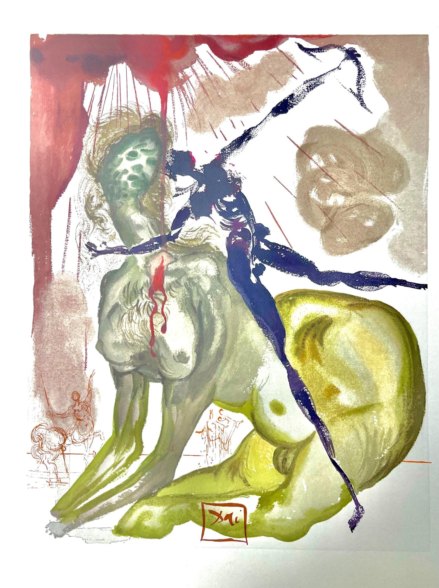 Salvador Dali, Hlle Xii (Michler/Lpsinger 1039-1138; Field 189-200), Die Gttliche Komdie, Signed,