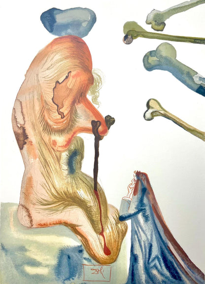 Salvador Dali, Hlle Xviii (Michler/Lpsinger 1039-1138; Field 189-200), Die Gttliche Komdie, Signed,