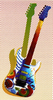 Peter Max, Rock N' Roll Guitar I, Hand Signed, Official Lithograph