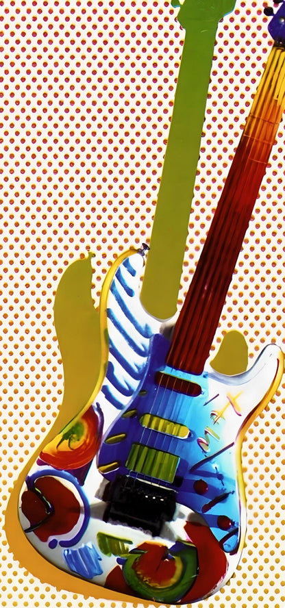 Peter Max, Rock N' Roll Guitar I, Hand Signed, Official Lithograph